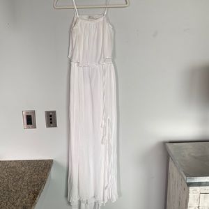 White Strapless Maxi Dress with Cute Cut Out